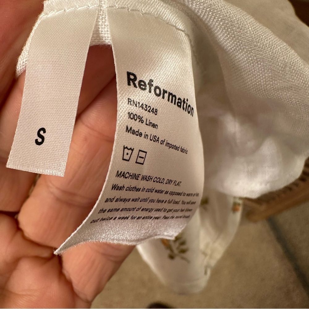 Reformation Indio Floral Mini Dress Linen size S - Picture 3 of 3